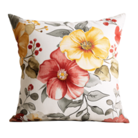 AI generated Beautiful Floral Pattern Throw Pillow Isolated on White Background png