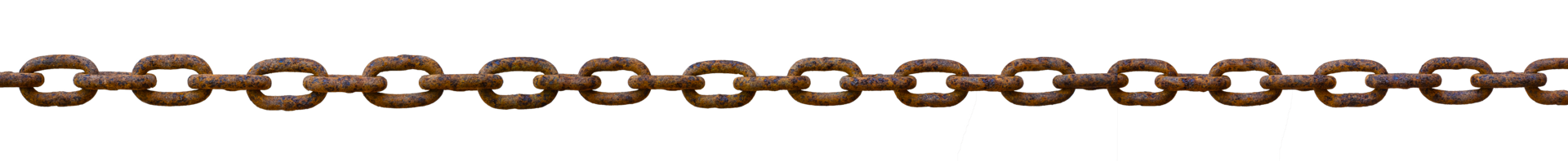 Old rusted metal chain Placed in a straight line png