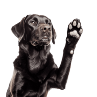 AI generated Friendly Dog Waving Hello with Paw, Isolated png