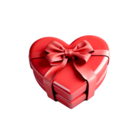 AI generated a pink heart shaped box with a red bow on it png