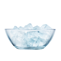 AI generated ai generative Blue Bowl Of Ice Cubes With Ice Water, Ice, Ice Cubes, Cold Drinks on transparent background png