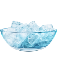 AI generated ai generative Cool Splendor of a Blue Bowl Brimming with Artfully Arranged Ice Cubes png