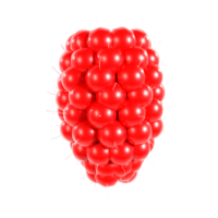 a red raspberry on a transparent background png