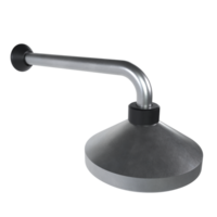 a metal shower head on a transparent background png