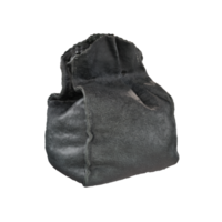 un negro cuero bolso en un transparente antecedentes png