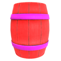 a wooden barrel with a purple handle png