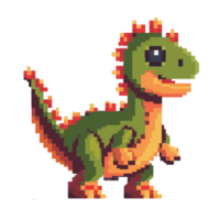 dessin animé personnage dinosaure pixel art style png