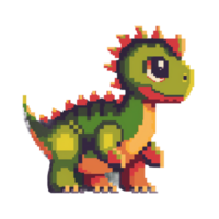 tekenfilm karakter dinosaurus pixel kunst stijl png