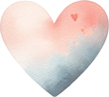 ai généré pente aquarelle cœur avec rose et bleu tons, un artistique mélange doux rose et bleu teintes, parfait pour exprimer aimer, affection, et soumissionner sentiments dans Créatif projets. png