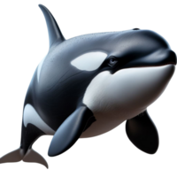 ai generado orca silueta - majestuoso marina depredador en medio de transparencia png