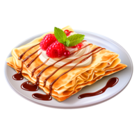 AI generated Crepe delicious dessert png