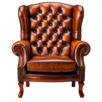 ai généré confortable ancien cuir chaise png