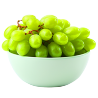 ai généré bouquet de vert les raisins dans une blanc bol png