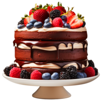 AI generated Chocolate cake with strawberries png