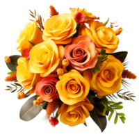 ai généré magnifique bouquet de des roses dans plein Floraison png