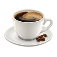 AI generated A cup of coffee and a piece of coffee bean, perfect for food and beverage related designs or promoting cozy moments png