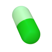 3d green herbal pile capsule isolated icon png