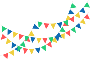 Triangular swag flags, decorative colorful party pennants for birthday celebration, festival decoration. png