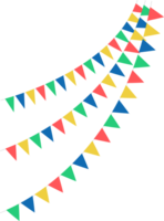 Triangular swag flags, decorative colorful party pennants for birthday celebration, festival decoration. png