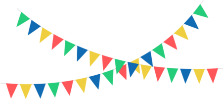 Triangular cross flags, decorative colorful party pennants for birthday celebration, festival decoration. png