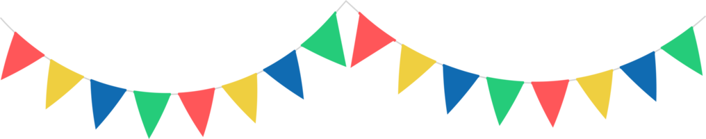 Triangular swag flags, decorative colorful party pennants for birthday celebration, festival decoration. png