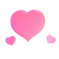 3d amor corazón forma aislado decorativo elemento icono png