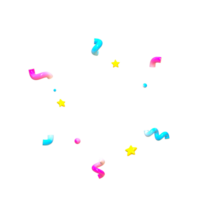 3d mignonne confettis explosion pop texte effet png