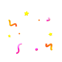 3d cute confetti explosion pop text effect png
