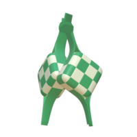 Representación 3d del icono de comida islámica ketupat png