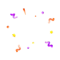 3d mignonne confettis explosion pop texte effet png