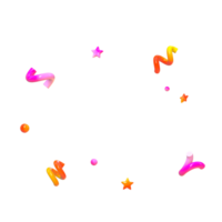 3d mignonne confettis explosion pop texte effet png