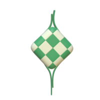 Representación 3d del icono de comida islámica ketupat png