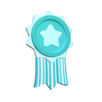 3d blue winner star medal png