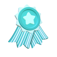 3d bleu gagnant étoile médaille png