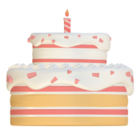 3d linda cumpleaños pastel png