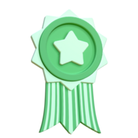 3d mignonne vert gagnant étoile badges icône png