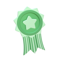 3d mignonne vert gagnant étoile badges icône png