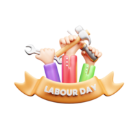 3d illustratie of arbeid dag 3d icoon png