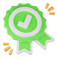 approved badge 3d icon illustration png