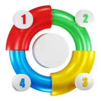 ilustración de icono 3d de gráfico circular png