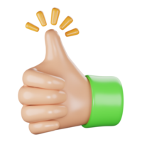 thumbs up 3d icon illustration png