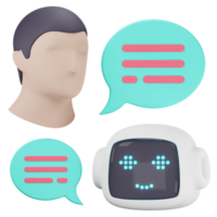 chatt bot 3d ikon illustration png