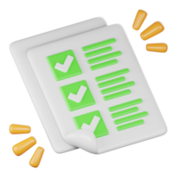 checklist 3d icon illustration png