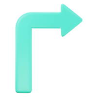 turn right 3d icon illustration png