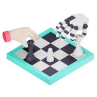 play chess 3d icon illustration png