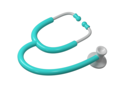3d turquoise stéthoscope icône. rendre illustration médical outil. symbole concept de soins de santé industrie png