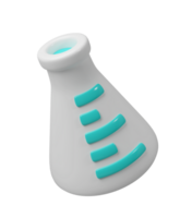 3d medical white flask icon. Scientific technology. laboratory, biotechnology, chemistry, science concept. Trendy and modern 3d style png