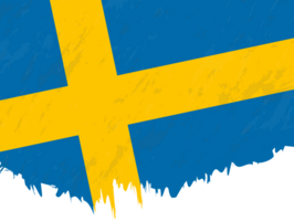 Grunge-Stil Flagge von Schweden. png