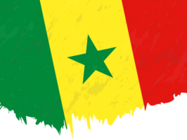 Grunge-Stil Flagge von Senegal. png