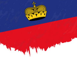 Grunge-style flag of Liechtenstein. png